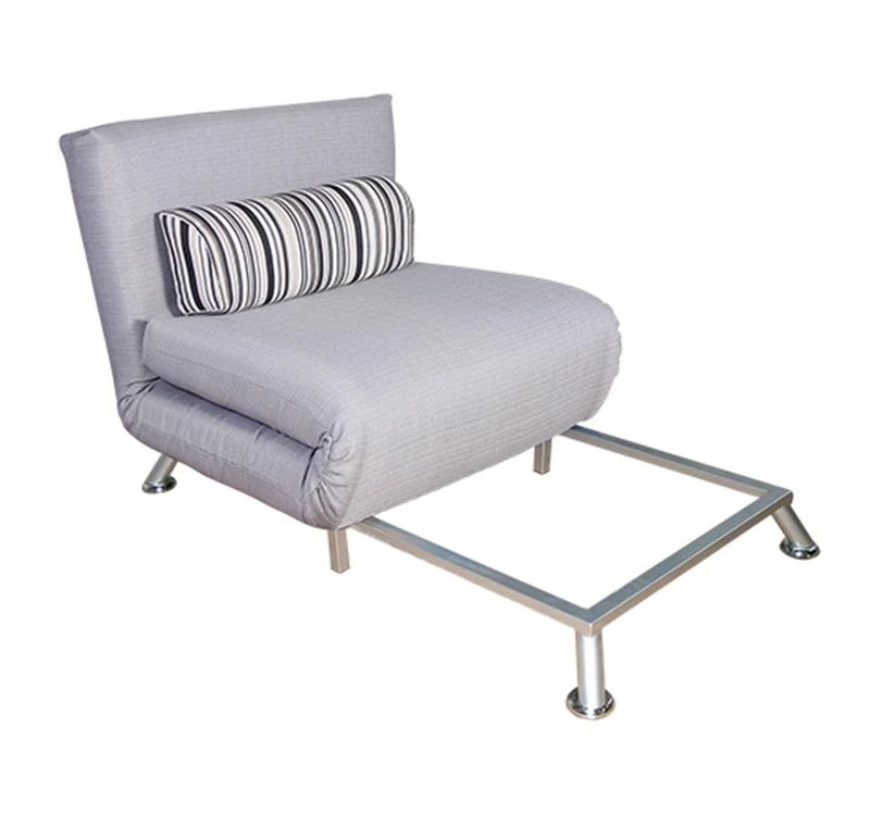 HOMCOM Sofa Bed W/ Folding Mattress, Steel Frame-Grey