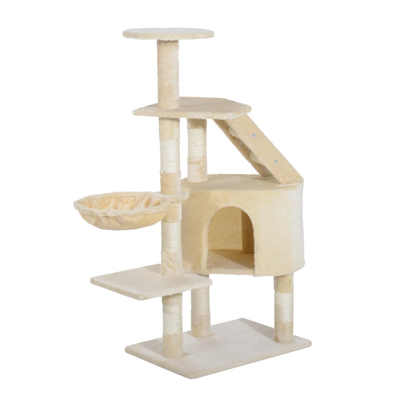 Pawhut 125 cm Cat Tree-Creamy White