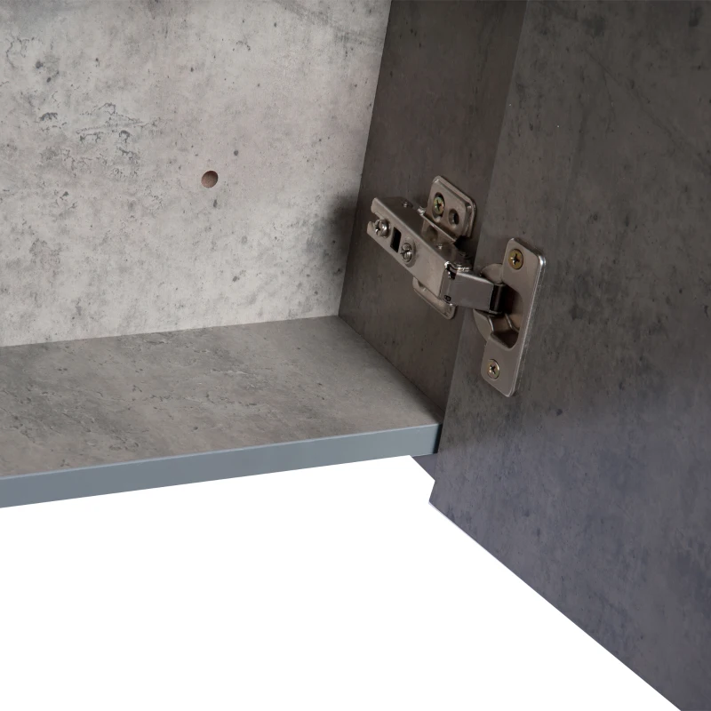 Kleankin Wall-Mount Bathroom LED Mirrored Cabinet, 63Wx68Hx13.5T cm-Cement Grey
