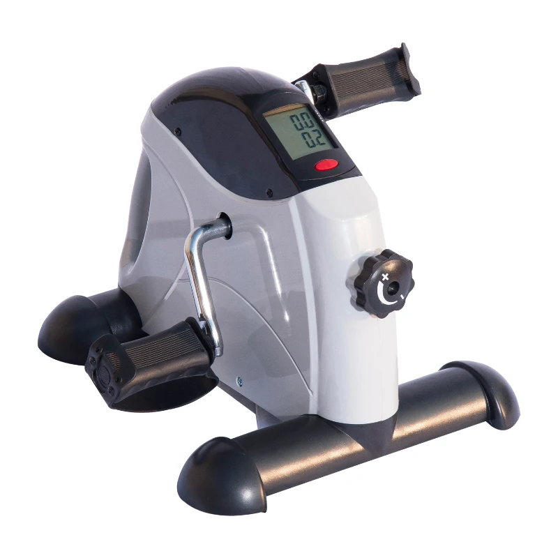 HOMCOM Portable Mini Pedal Exerciser Bike Leg/Arm LCD-White