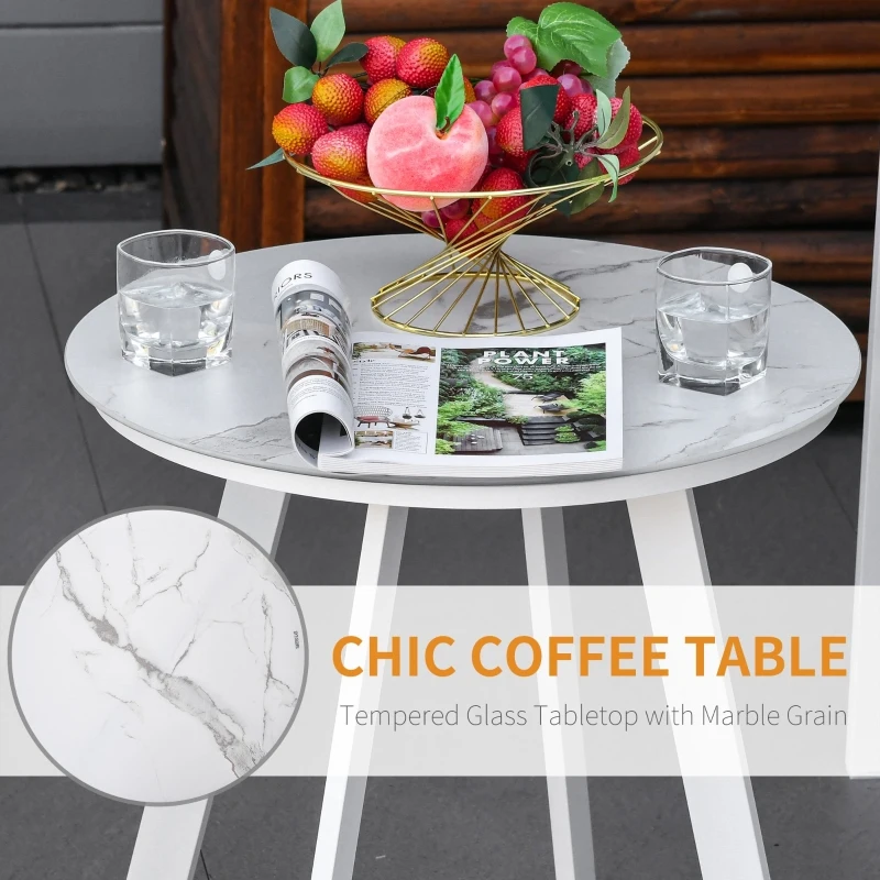 Outsunny 5-Piece Garden Reclining Chair Set Patio Furniture Set with Footstools Coffee Table Cushions, 3-Position Adjustable Backrest, Aluminium Frame