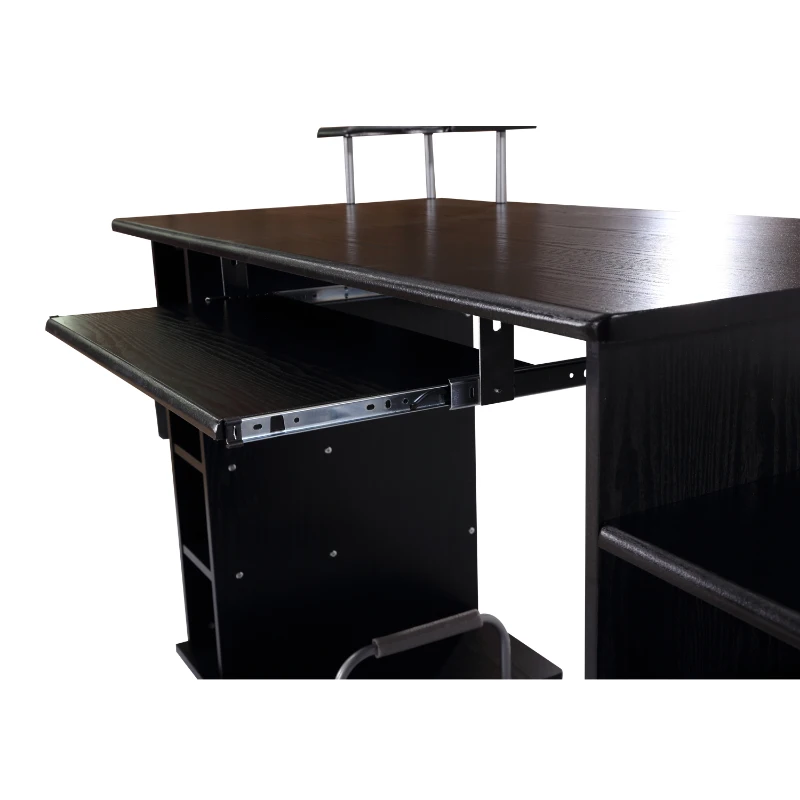 Homcom Bureau pour Ordinateur en Bois Noir 152 x 60 x 88 cm