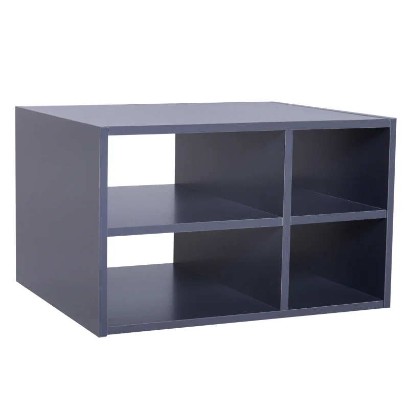 HOMCOM Storage Cabinet, 78Lx39Wx87.2H cm, Particle Board, Metal-Dark Grey/Wood Grain Colour