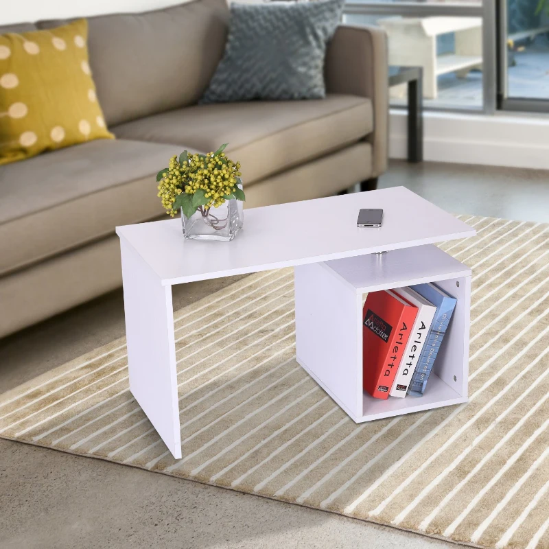 HOMCOM Side Table (77x44x40 cm)-White
