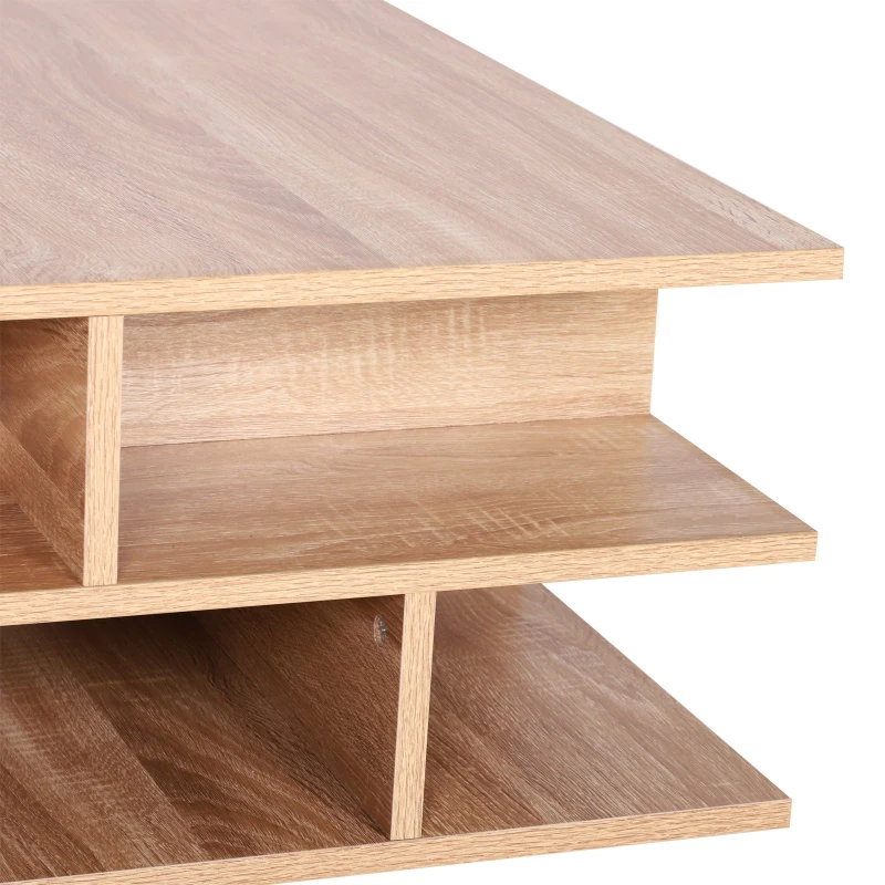 HOMCOM Coffee Table 12 Cubes Square Storage, 70W x 70D x 29Hcm-Oak