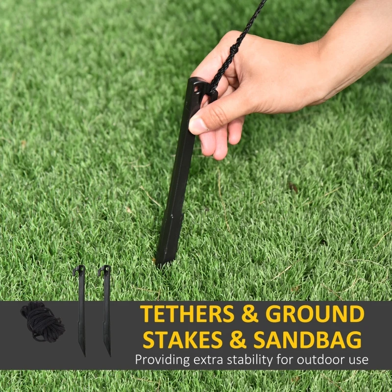 HOMCOM 4ft Christmas Inflatable Decoration with Two Bears and Penguin Light Up Outdoor Blow Up Decorations Xmas Decor for Holiday Party Garden