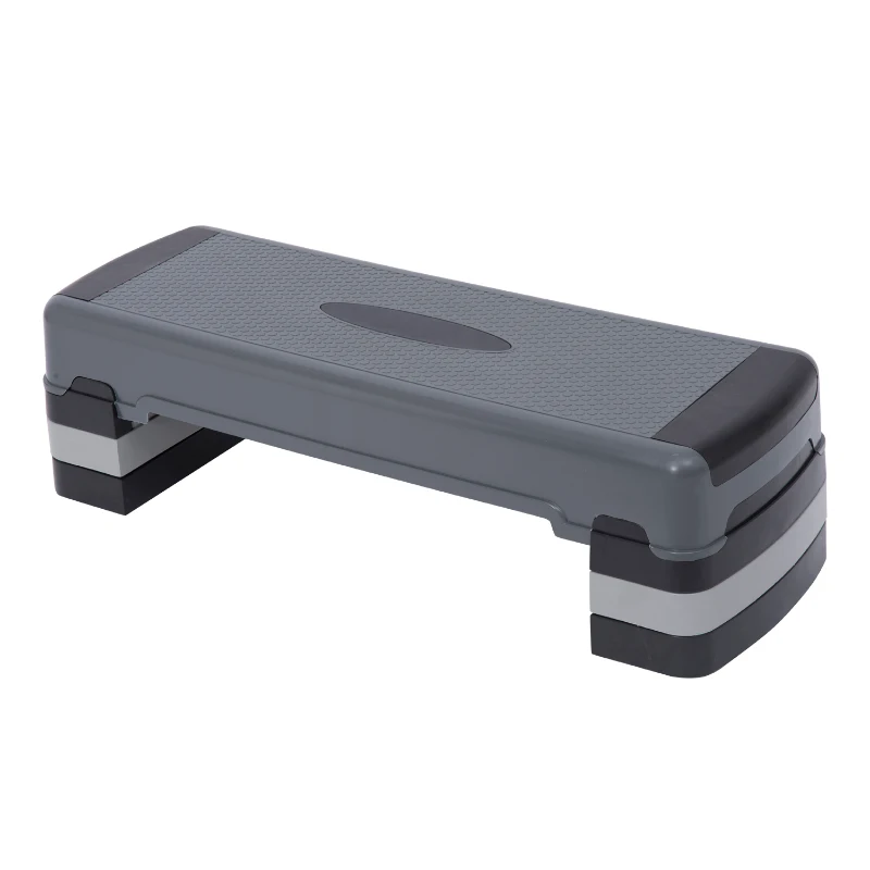 HOMCOM 3 Levels Adjustable Aerobic Stepper-Grey