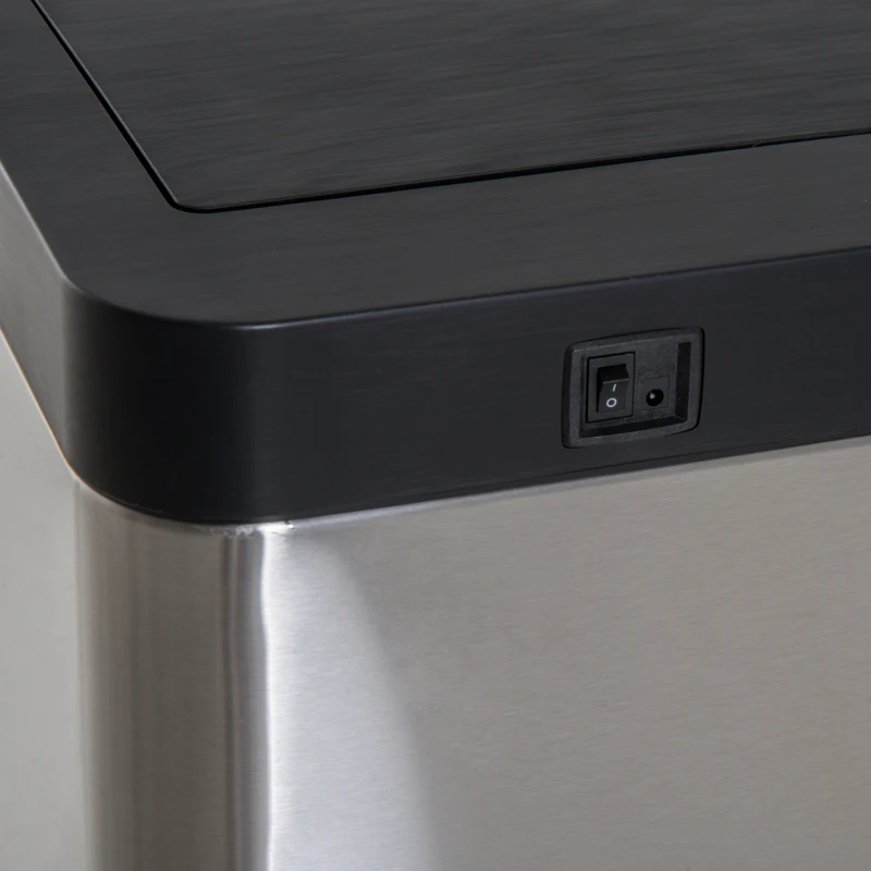 HOMCOM Sensor Bin, Stainless Steel, 52L