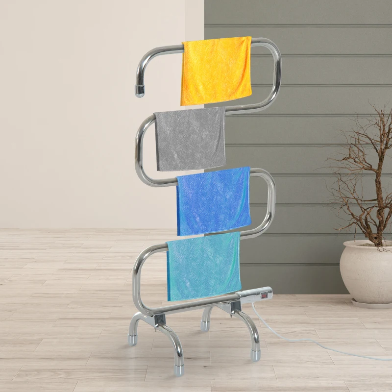 HOMCOM Electric Heated Towel Rail-Silver