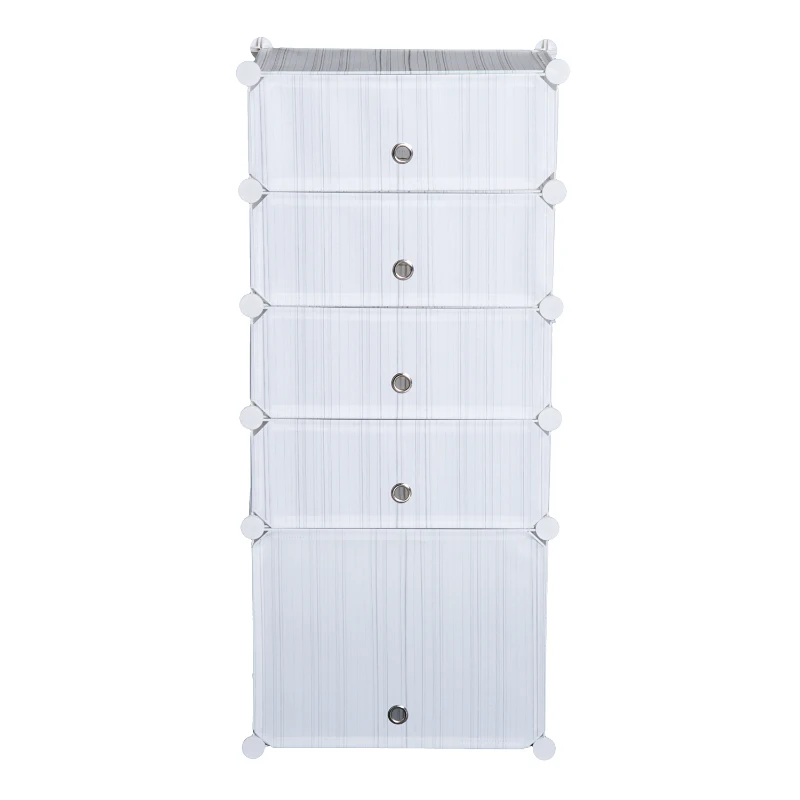 HOMCOM Deep 5 Cubes Shelf-White