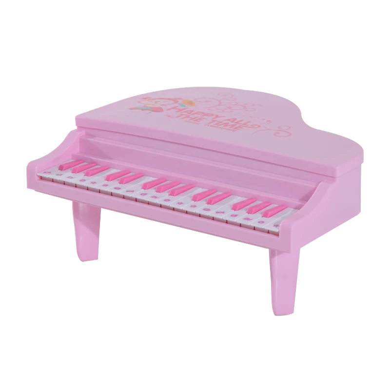 HOMCOM Mini Electronic  Piano W/Microphone-Pink