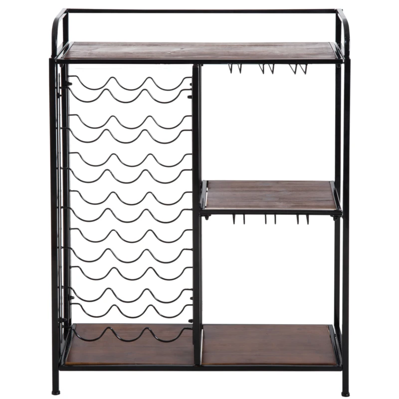 HOMCOM 7-tier 21 Bottles Wine Rack, 74Lx30.5Wx99H cm-Black/Brown