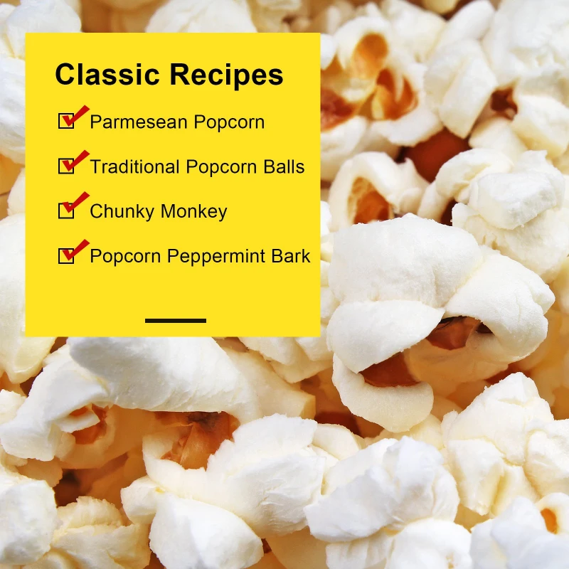 HOMCOM Popcorn Maker Machine 310W Overheat Protection w/ Recipes & Measuring Cup Stainless Steel 2.5oz