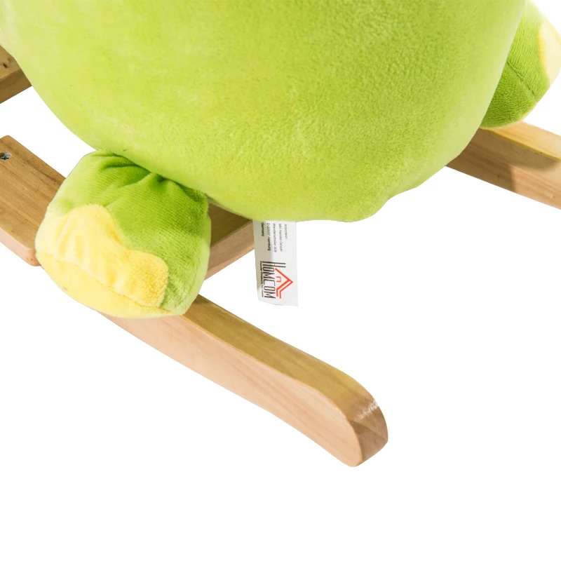 HOMCOM Childrens Plush Ride on Rocking Toy Dinosaur-Green/Yellow