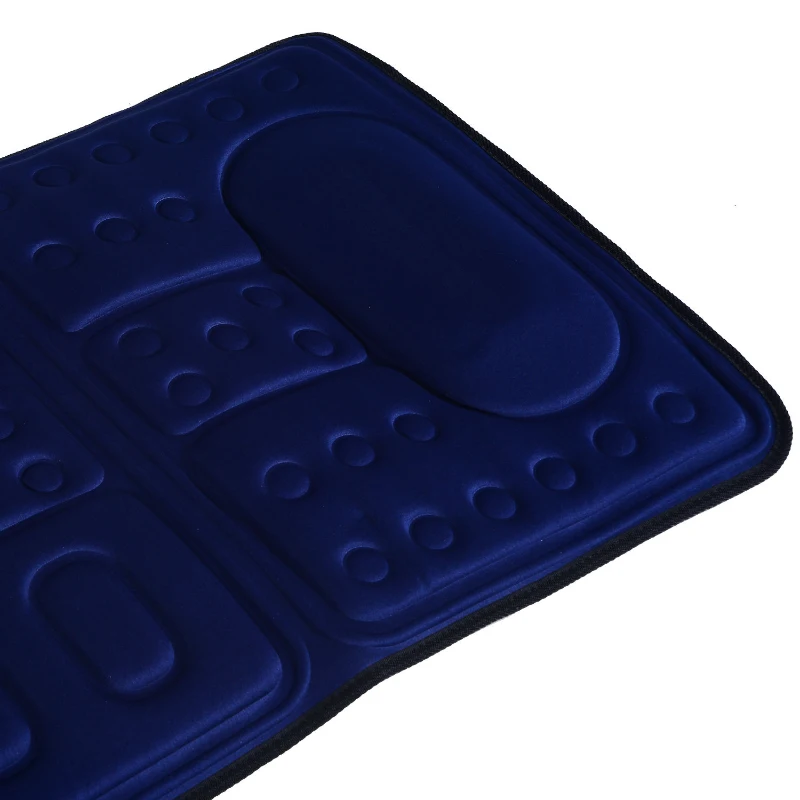 HOMCOM 10-Motor Heated Vibration Massage Plush Mat-Blue
