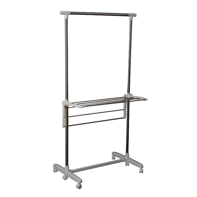 HOMCOM Clothes Hanger Stand W/Wheels