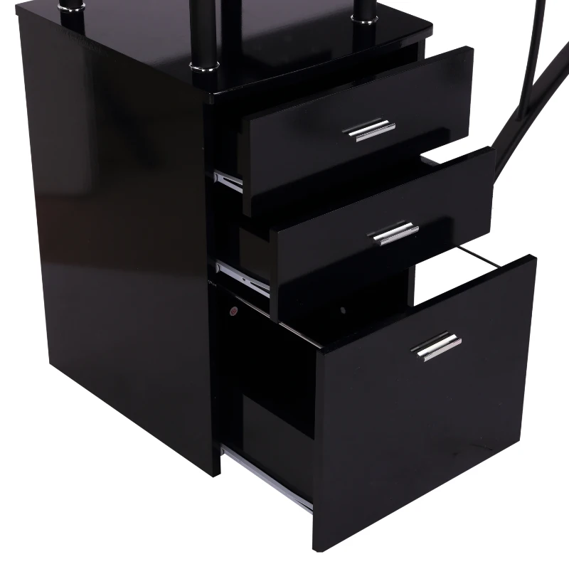 Homcom Bureau Informatique d'Angle Noir 255,5 x 94 x 31 cm