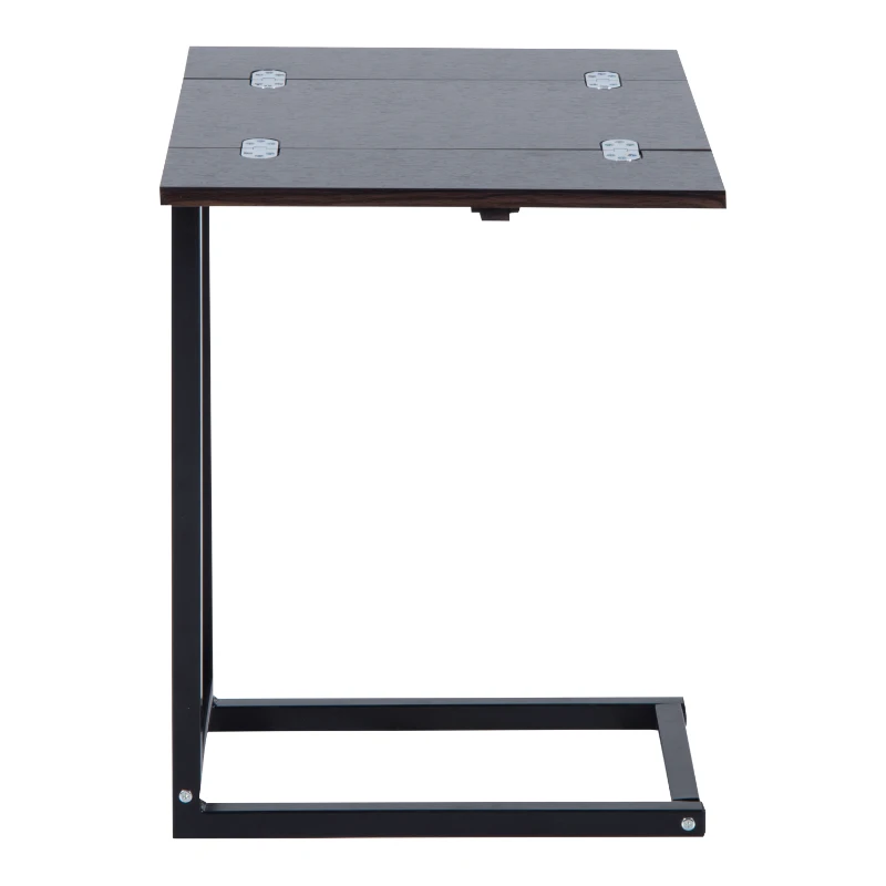 HOMCOM 30.5Lx45.7Wx61H cm Bedside Expanding Table-Walnut