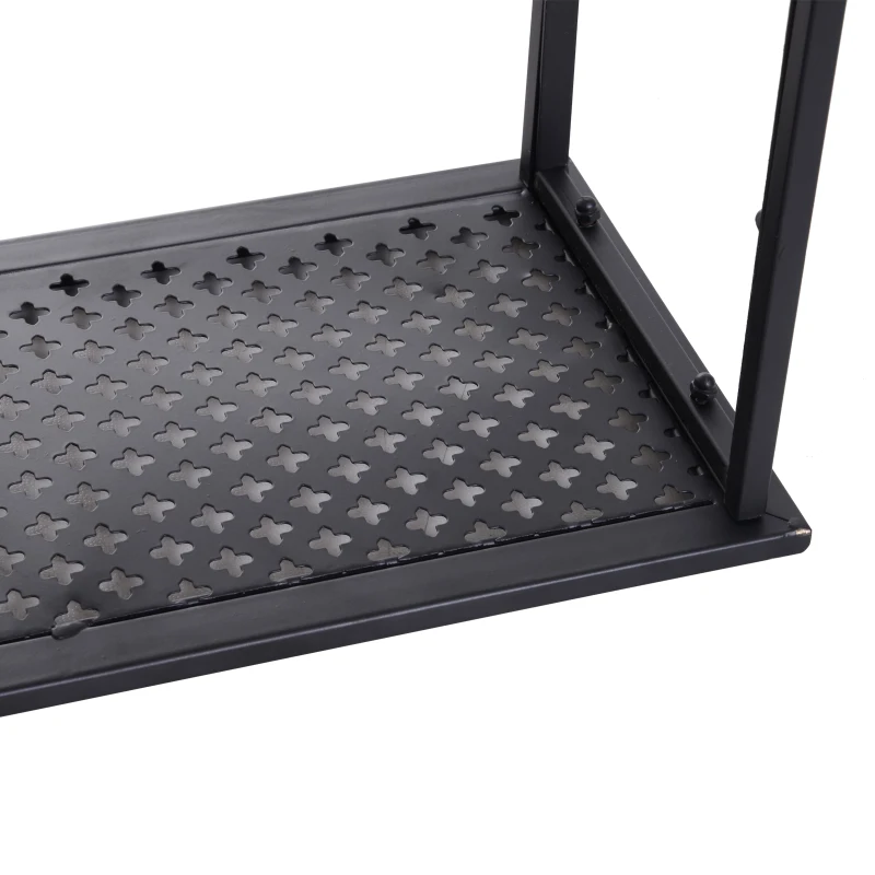 HOMCOM 28 Bottle Wine Rack Metal Storage Unit Bottle Holder Tabletop w/ Top Mesh Tray Black