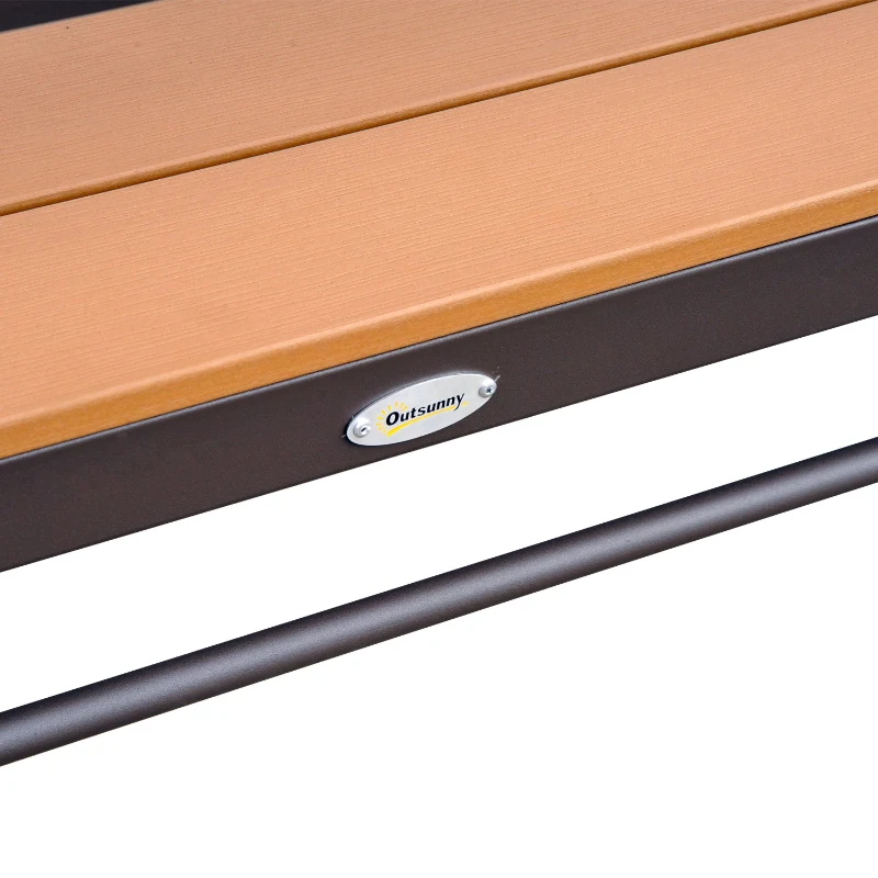 Outsunny Porch 2-Seater Swing Chair- Brown Teak PS Wood