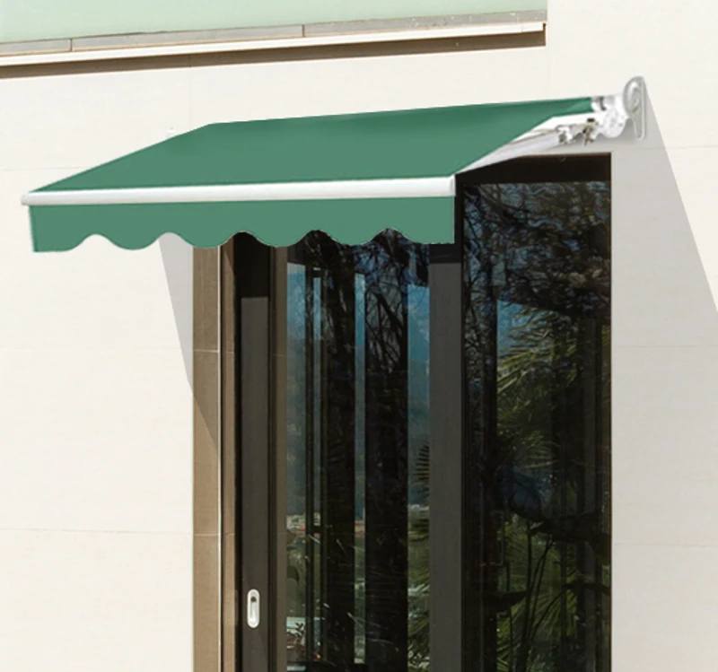 Outsunny 4x2.5 m Half cassette manual Rectangle Awning W/ Fixings and Winding Handle-Green
