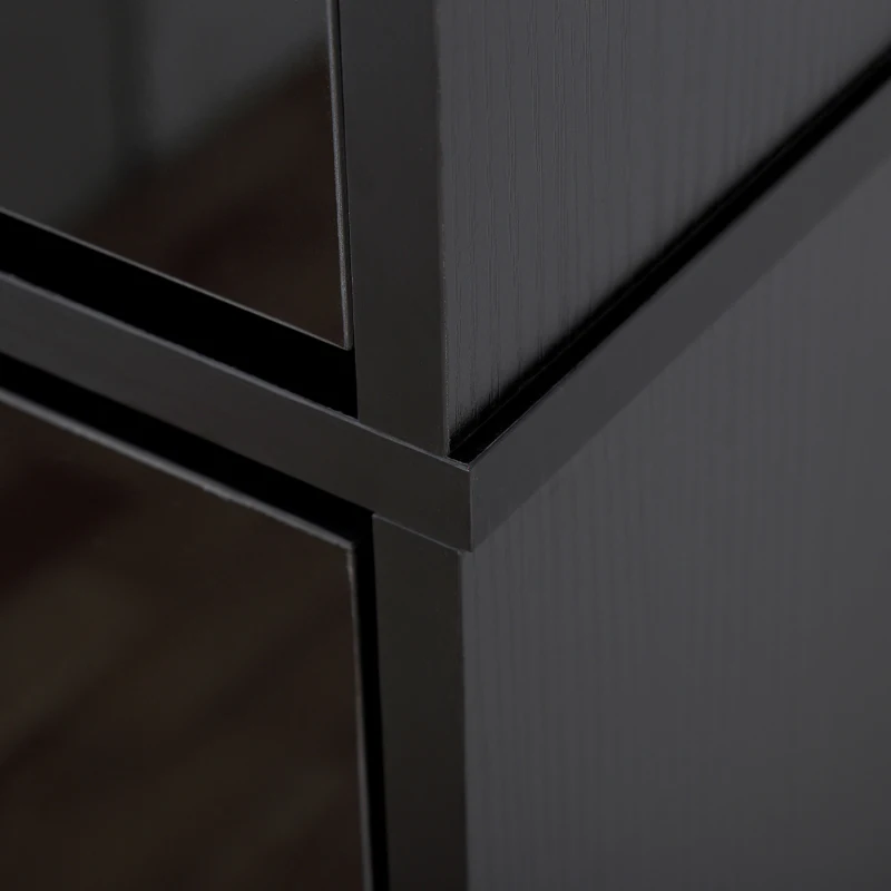 HOMCOM Shoe Storage Cabinet W/3 tipping drawers-Black