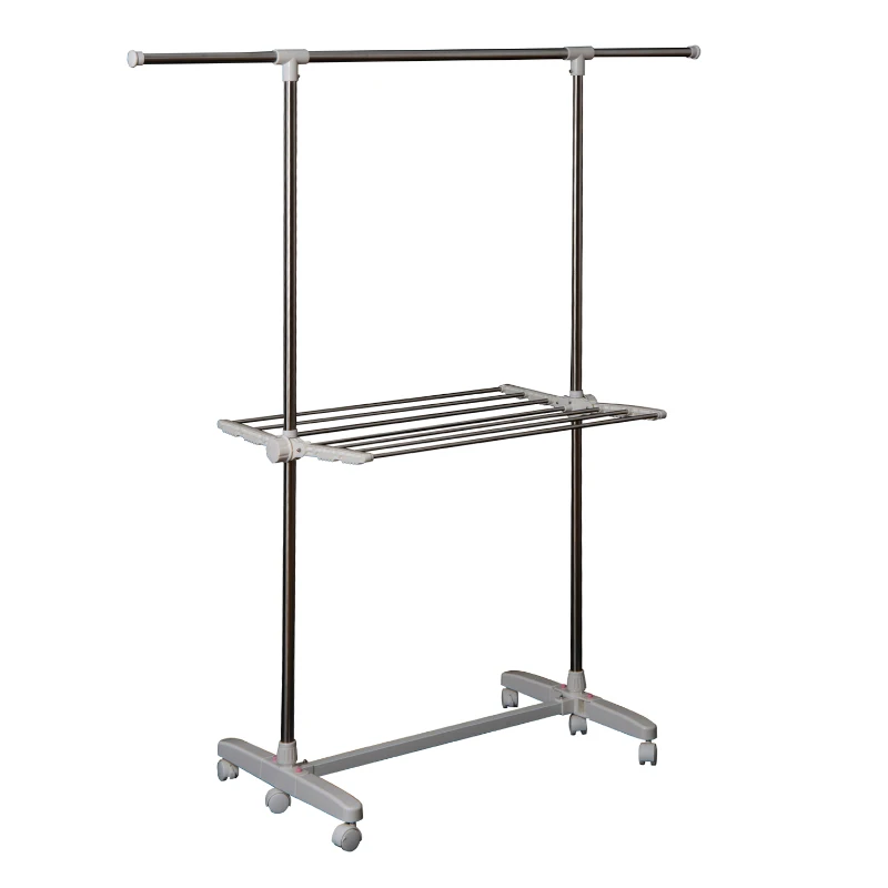 HOMCOM Clothes Hanger Stand W/Wheels