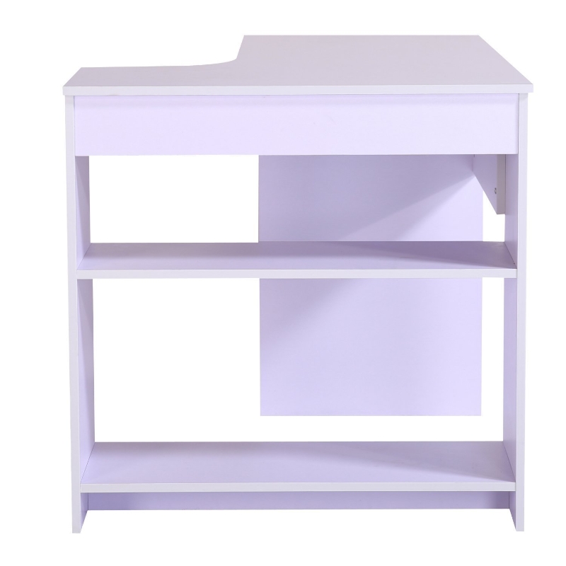HOMCOM PC Corner Desk W/Storage Drawer Shelf, W118xD77xH76 cm-White