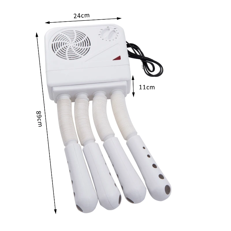 HOMCOM Shoe Boot Dryer Electric Hot Air Warmer Heater Disinfectant Wall Mounted Portable White