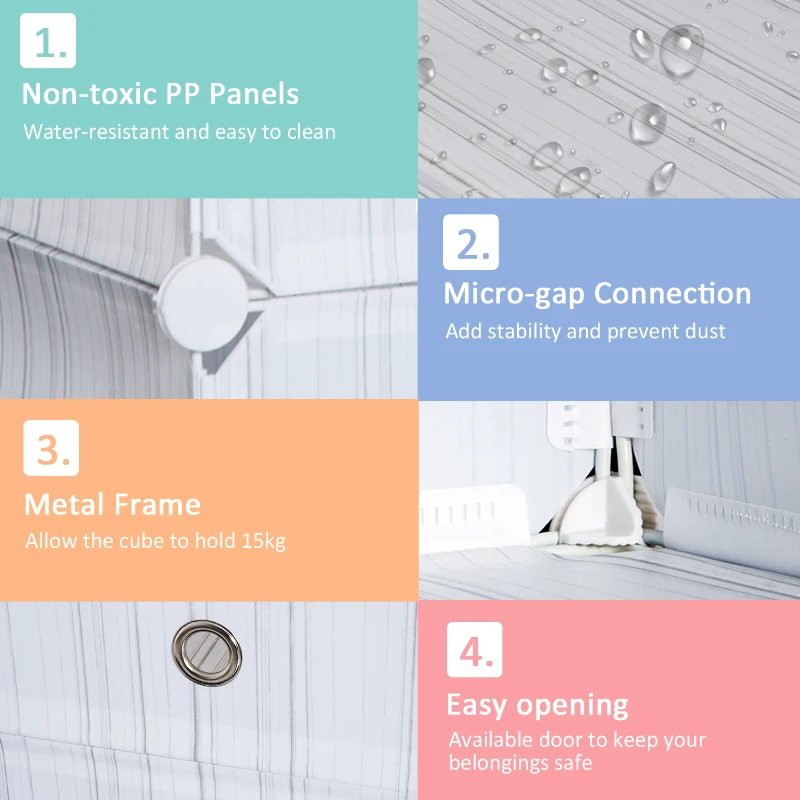 HOMCOM Deep 5 Cubes Shelf-White