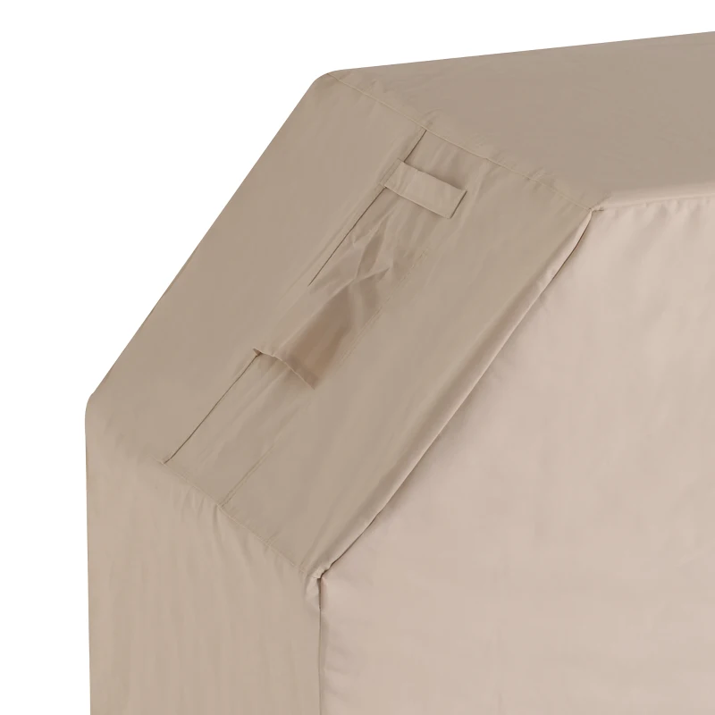 Outsunny Barbecue Grill Waterproof Cover, 185Lx71Wx130H cm, 600D Oxford Cloth-Beige/Coffee