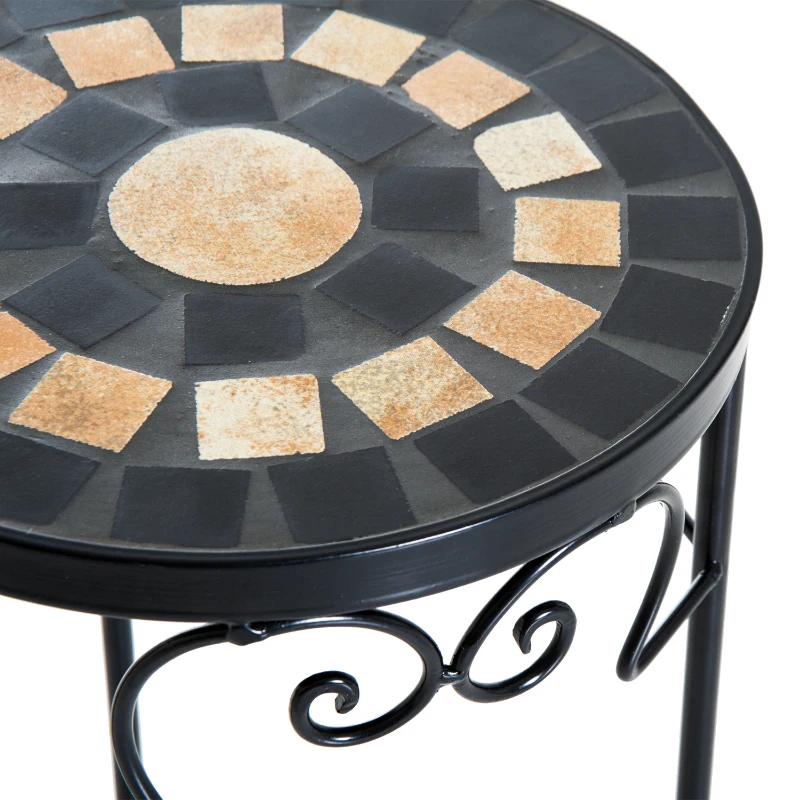 Outsunny Set of 3 Pcs Plant Stand-Black