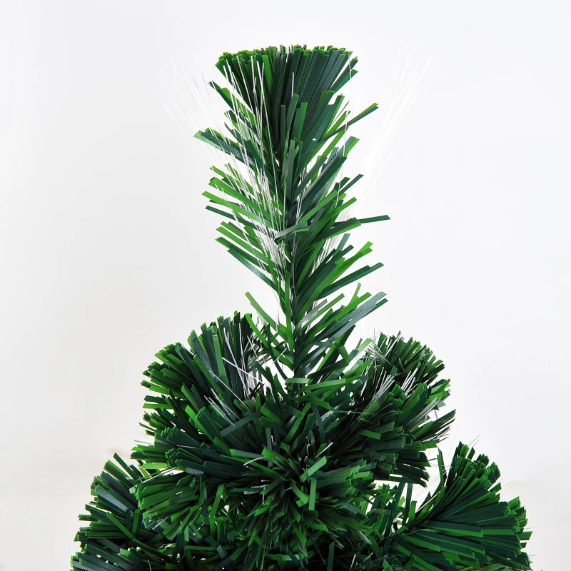 HOMCOM 3FT Artificial Christmas Tree Pre-Lit Optical Plastic Stand-Green