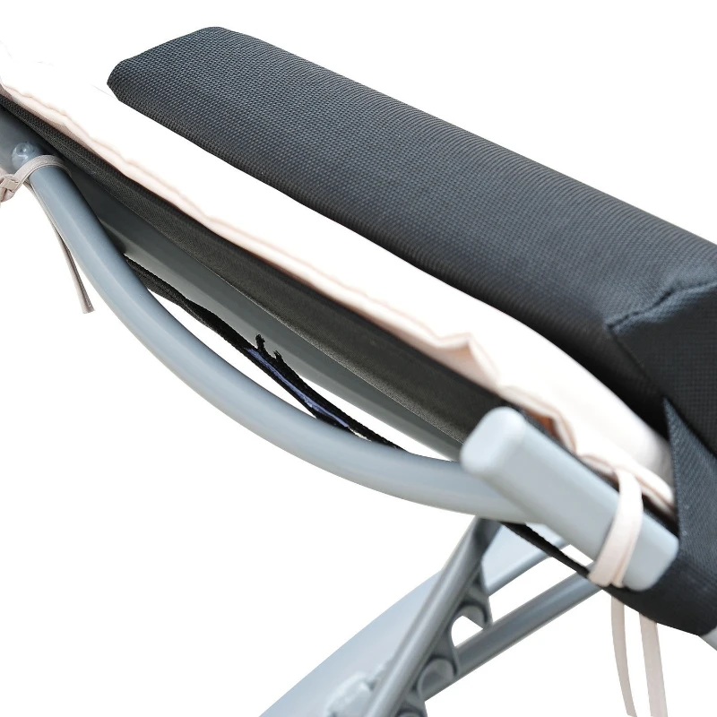 Outsunny Adjustable Aluminium Frame Sun Lounger-Cream/Black