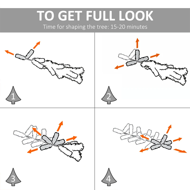 HOMCOM Indoor Christmas Tree Artificial Berry Snow Xmas Decoration with Metal Stand and 222 Tips (5FT(150CM))