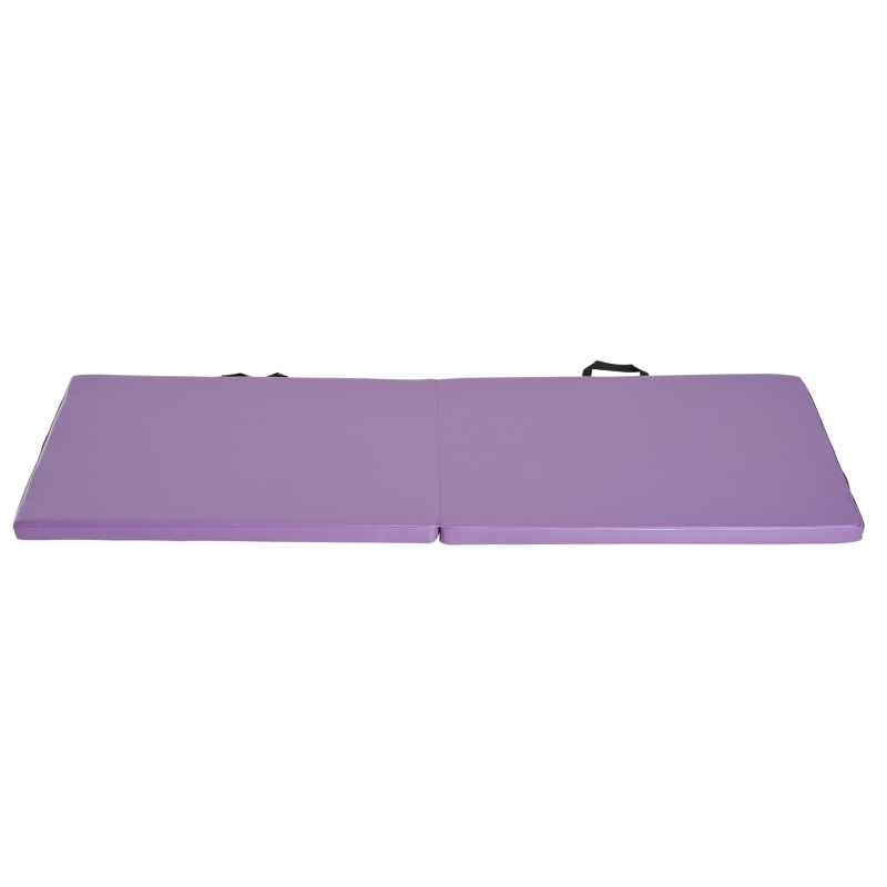 HOMCOM 6FT Polyethylene Foam Folding Exercise Mat w/ Handles Purple