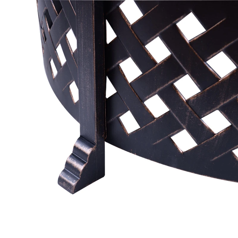 Outsunny Round Outdoor Garden Metal Fire Pit-Black