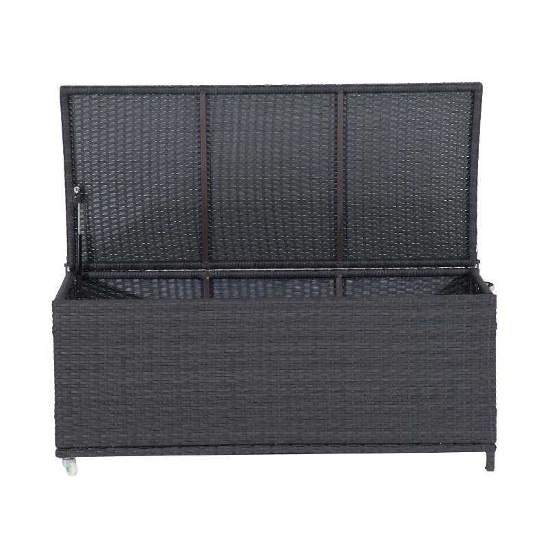Outsunny Rattan Storage Box-Dark Coffee