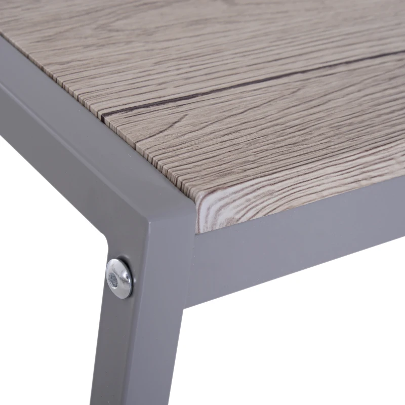 HOMCOM 5 Pcs Dining Set, MDF/Steel- Natural Wood/Grey Colour