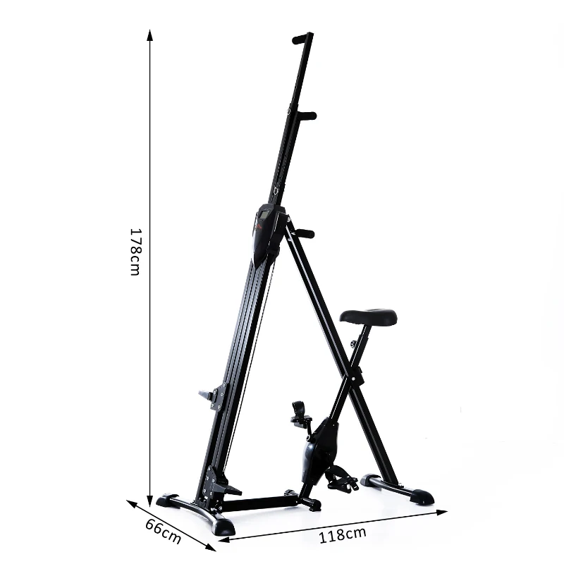 HOMCOM Vertical Climbing Machine W/ Monitor-Black