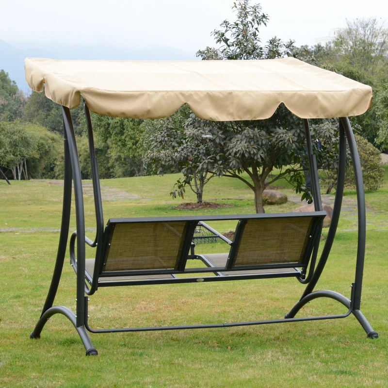 Outsunny 2-Seater Garden Swing Chair W/Canopy, 195Lx115Dx172Hcm