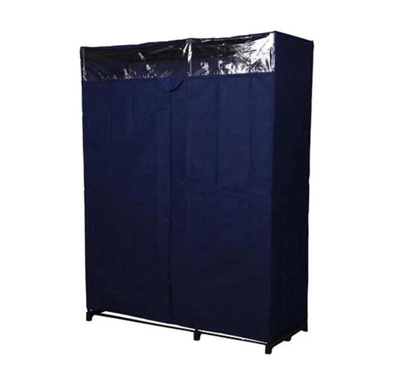HOMCOM Portable Double Canvas Wardrobe 110x45x175 cm-Blue