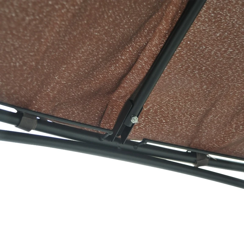 Outsunny Φ365x275Hcm  Round Gazebo W/Sidewall-Coffee