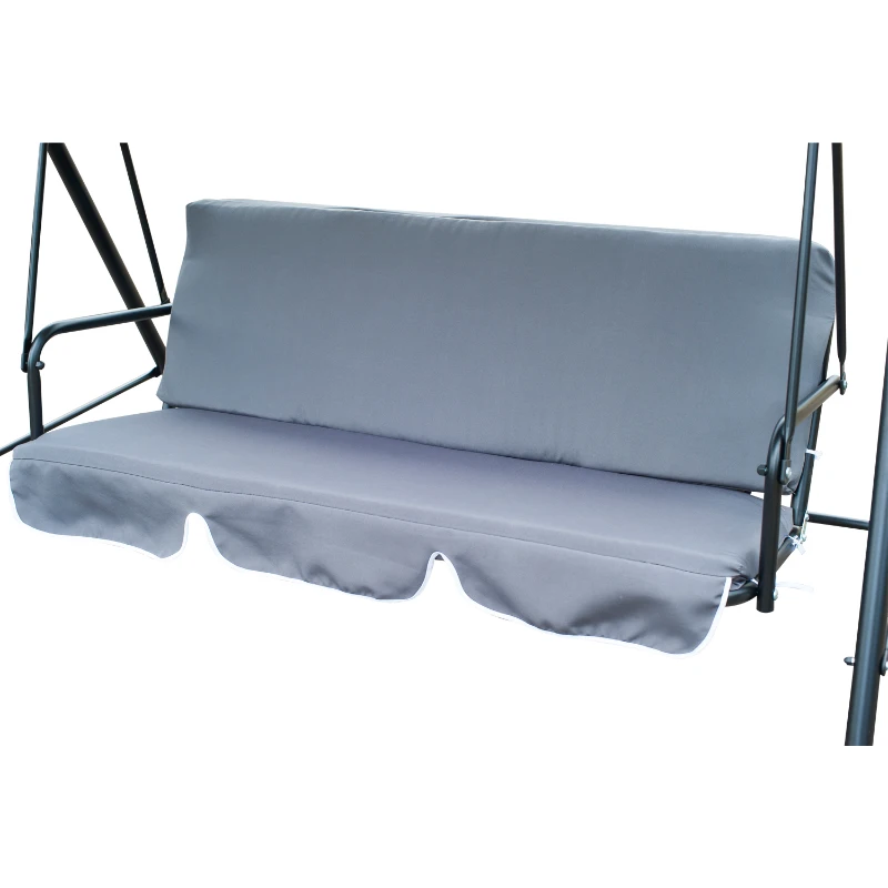 Outsunny Garden Patio Swing Chair 3 Seater Swinging Hammock Canopy Outdoor Cushioned Bench Bed Seat (Grey)