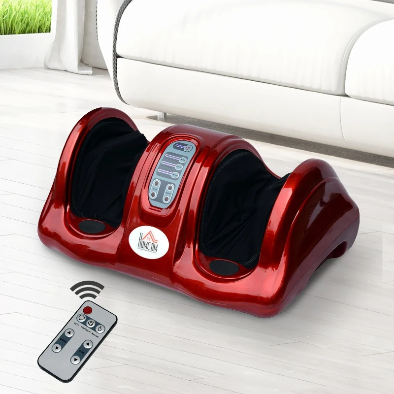 HOMCOM Electric Foot Massager W/Remote Control-Red