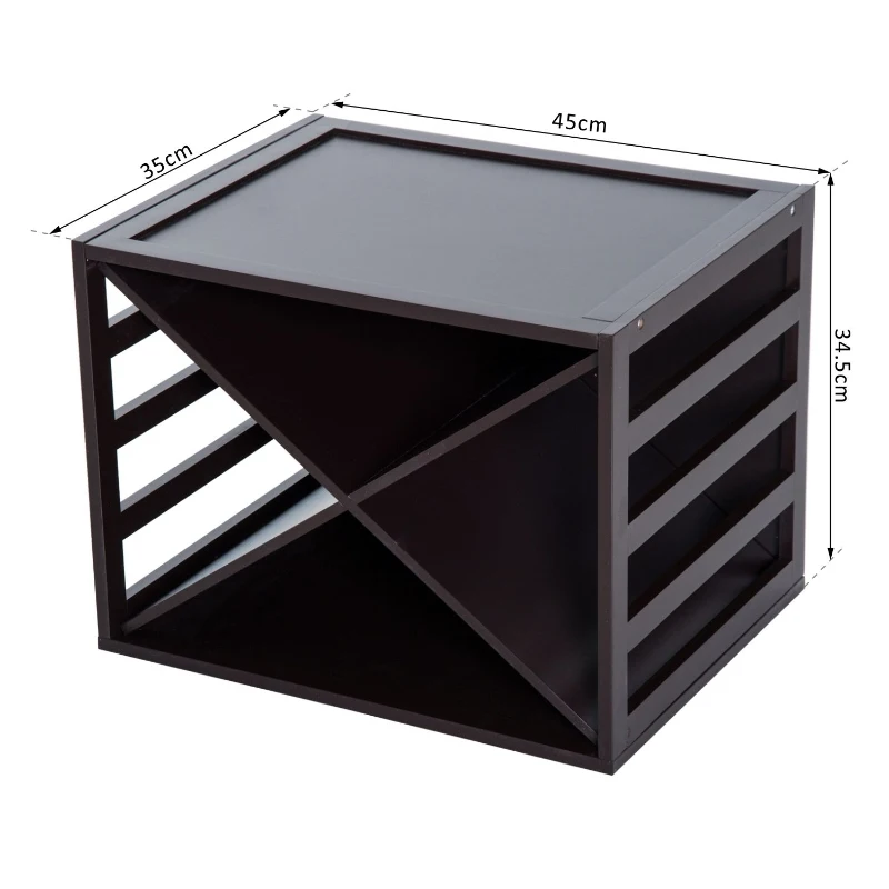 HOMCOM Wine Rack, 16 Bottles, Wood-Dark Brown