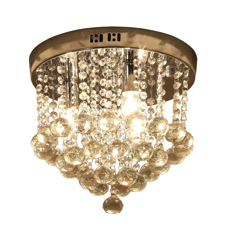 HOMCOM Crystal Chandelier Lamp with Fixtures, Ф30 cm