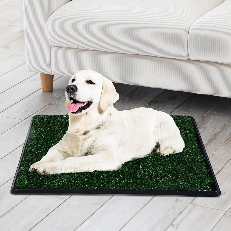 PawHut Puppy Dog Training Grass Mat Indoor Pet Potty Trainer 51L x 76W cm