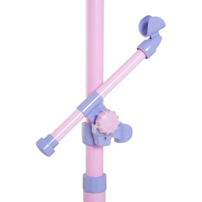 HOMCOM Kids Electronic Karaoke Microphone Stand Set-Pink