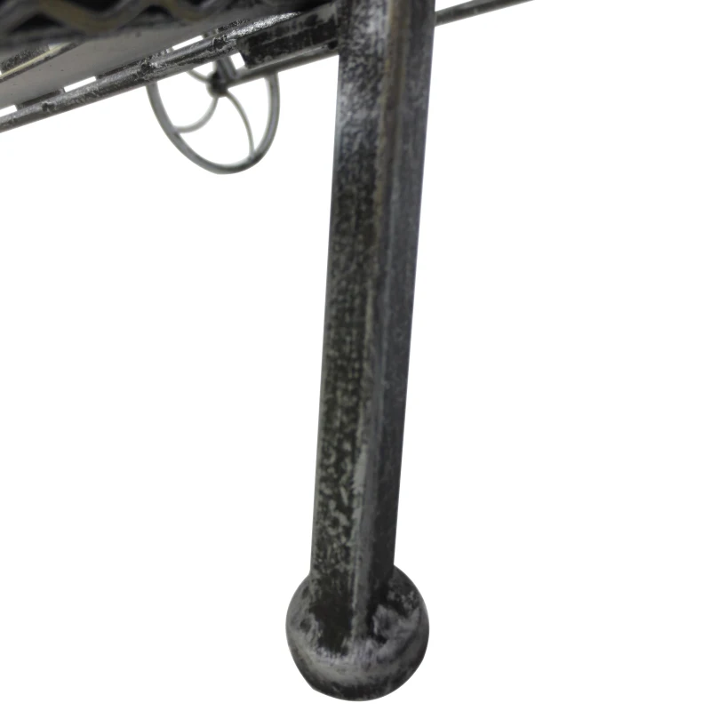 Outsunny 3-Tier Metal Plant Stand, 53Lx39Wx79H cm-Silver/Grey